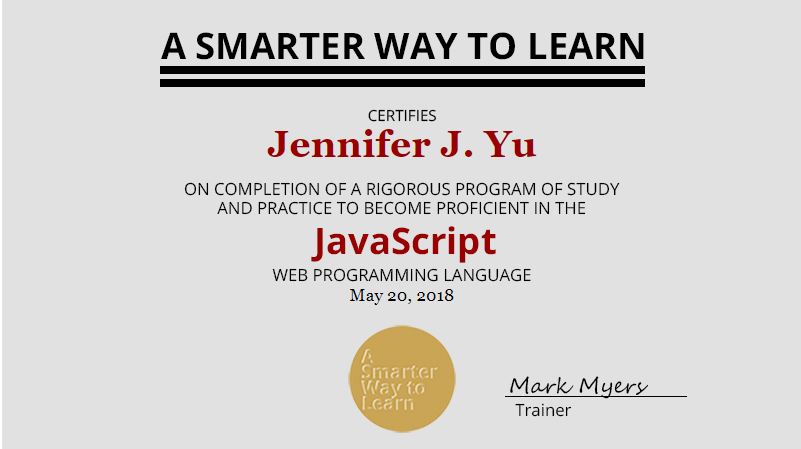 JavaScript Certificate